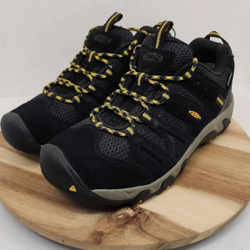 KEEN Men's Headout Waterproof Hiking Shoes Size 9.5 Black Yellow